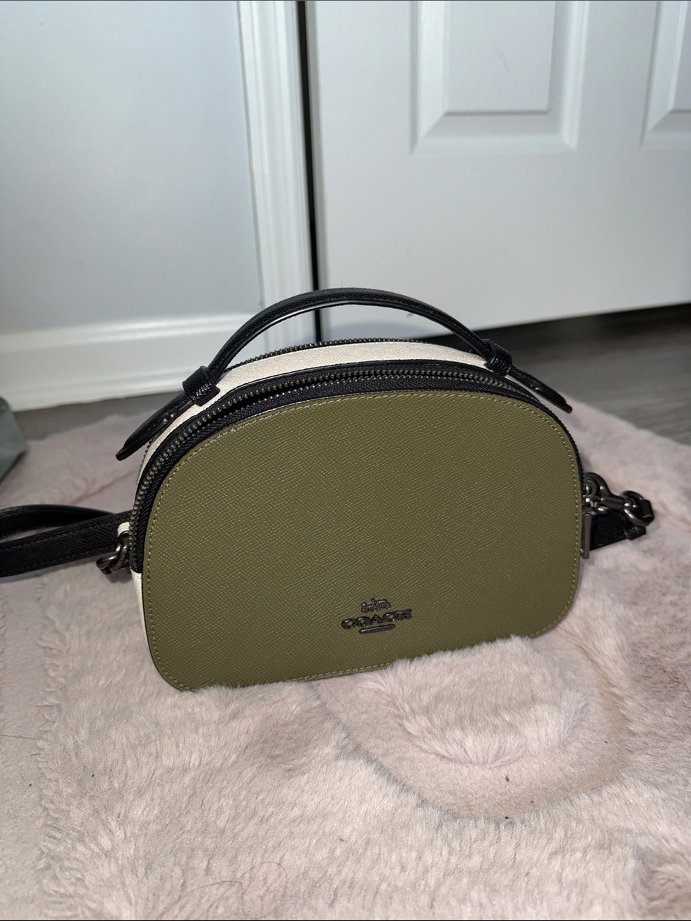 Coach Olive and Black Mini Dome Crossbody